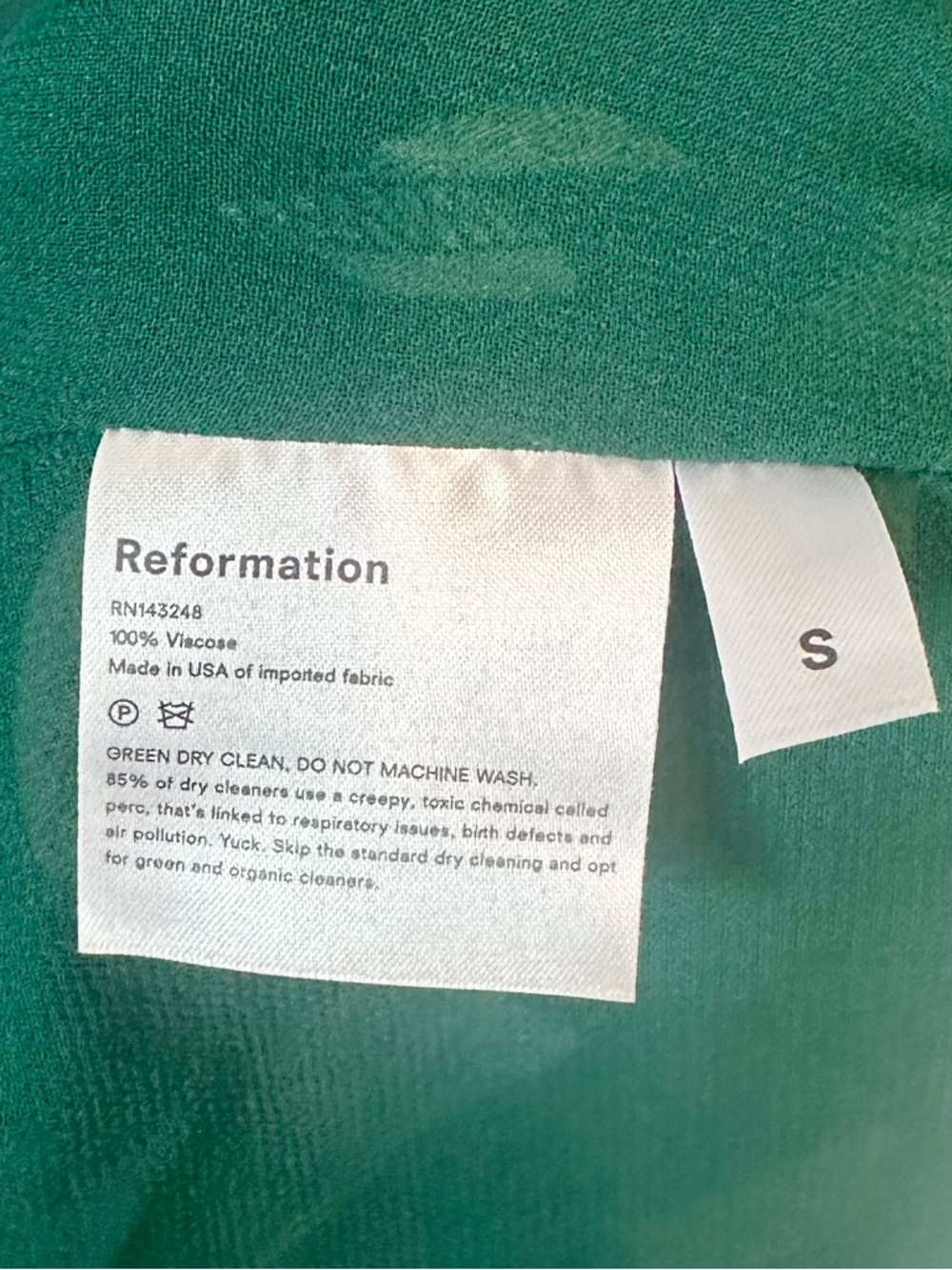 Reformation Mulberry Dress Forest Green & White Printed Wrap High-Low Dress - S - Picture 3 of 13